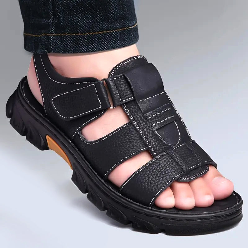 Sandalias en cuero genuino